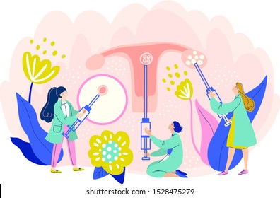 Egg donation vector illustration with 
process