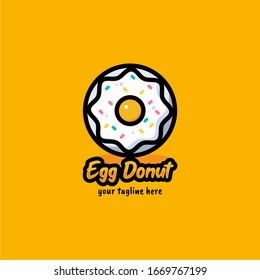 Egg donuts logo with flat design