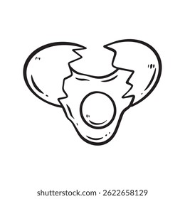 Eierdoodle Cartoon, handgezeichnete Illustration
