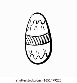Egg doodle icon. Drawing by hand. Vector illustration.