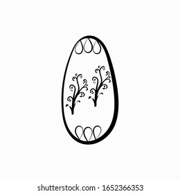 Egg doodle icon. Drawing by hand. Vector illustration.