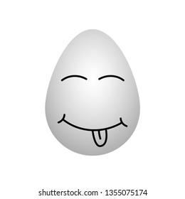 egg with a drawing of a face showing smile vector