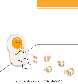 Egg was drinking orange milk