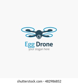 Egg Drone icon, logo and template. Flat Style. Vector Illustration