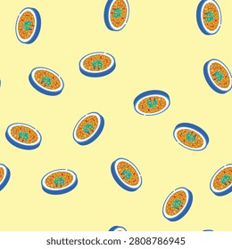 egg drop soup chinese cuisine isometric seamless pattern. egg drop soup chinese cuisine sign illustration