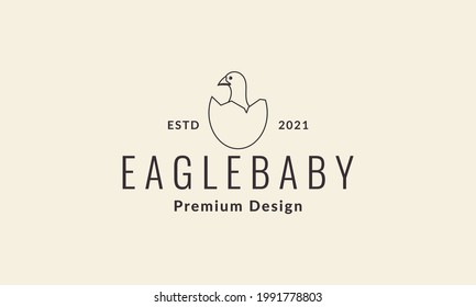 egg with eagle baby logo symbol vector icon illustration graphic design