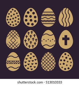 The Egg And Easter 12 Icon. Easter, Egg Symbol. UI. Web. Logo. Sign. Flat Design. App. Stock Vector