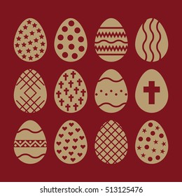 The egg and easter 12 icon. Easter, egg symbol. UI. Web. Logo. Sign. Flat design. App. Stock vector