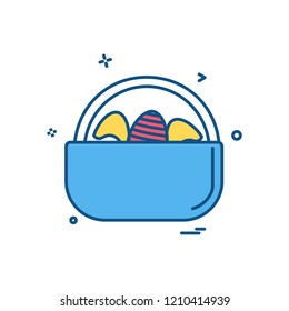 egg easter eggbasket icon vector design