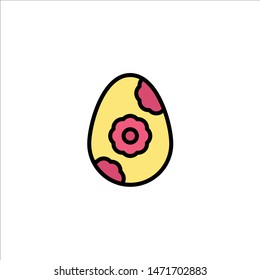 Egg, Easter, Flower Business Logo Template. Flat Color