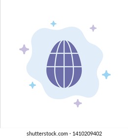 Egg, Easter, Holiday,  Blue Icon on Abstract Cloud Background