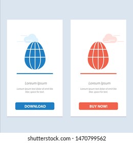 Egg, Easter, Holiday,   Blue and Red Download and Buy Now web Widget Card Template. Vector Icon Template background