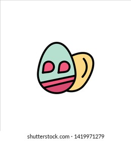 Egg, Easter, Holiday Business Logo Template. Flat Color