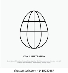 Egg, Easter, Holiday,  Line Icon Vector