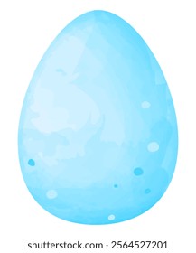 An egg for the Easter holiday painted with blue watercolors, imitation of a realistic one. Vector illustration.