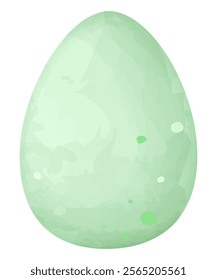 An egg for the Easter holiday painted with green watercolors, imitation of a realistic one. Vector illustration.