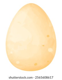 An egg for the Easter holiday painted with orange watercolors, imitation of a realistic one. Vector illustration.