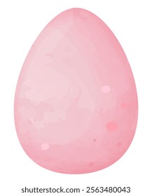 An egg for the Easter holiday painted with pink watercolors, imitation of a realistic one. Vector illustration.