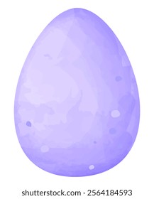 An egg for the Easter holiday painted with violet watercolors, imitation of a realistic one. Vector illustration.