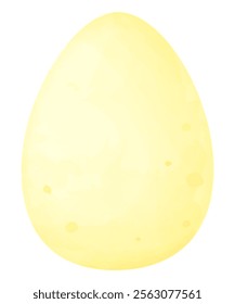 An egg for the Easter holiday painted with yellow watercolors, imitation of a realistic one. Vector illustration.