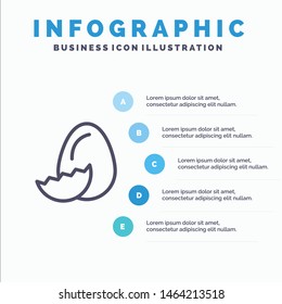 Egg, Easter, Holiday, Spring Line icon with 5 steps presentation infographics Background. Vector Icon Template background