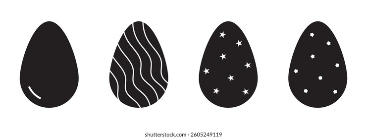 Egg easter icons. Colourful egg icons symbol isolated on transparent background. Easter egg vector set for web design. Vector illustration.