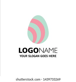 Egg, Easter, Nature, Spring Business Logo Template. Flat Color