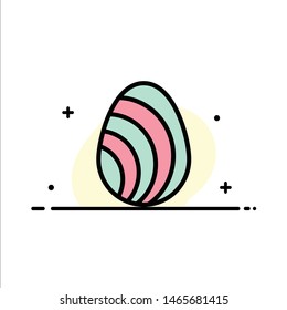 Egg, Easter, Nature, Spring  Business Flat Line Filled Icon Vector Banner Template. Vector Icon Template background