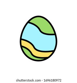 Egg Easter outline color icon. Simple outline color vector elements of religious holiday for ui and ux, website or mobile application