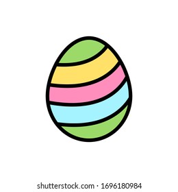 Egg Easter outline color icon. Simple outline color vector elements of religious holiday for ui and ux, website or mobile application