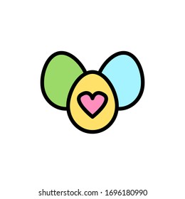 Egg Easter outline color icon. Simple outline color vector elements of religious holiday for ui and ux, website or mobile application