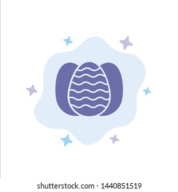 Egg, Easter, Rabbit, Nature Blue Icon on Abstract Cloud Background
