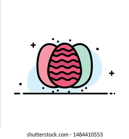 Egg, Easter, Rabbit, Nature  Business Flat Line Filled Icon Vector Banner Template. Vector Icon Template background