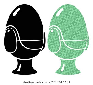Egg in eggcup silhouette icon. breakfast food. healthy protein meal symbol