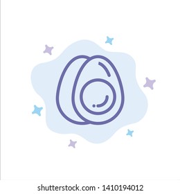 Egg, Eggs, Holiday, Easter Blue Icon on Abstract Cloud Background