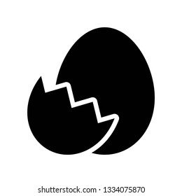 Egg with eggshell vector, Isolated Easter solid design icon