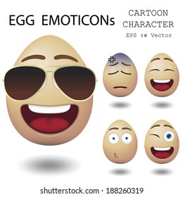 Egg emoticon cartoon character eps 10 vector