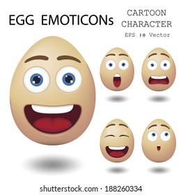 Egg emoticon cartoon character eps 10 vector