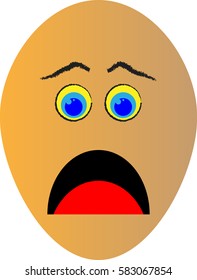 Egg Emoticon Design Vector