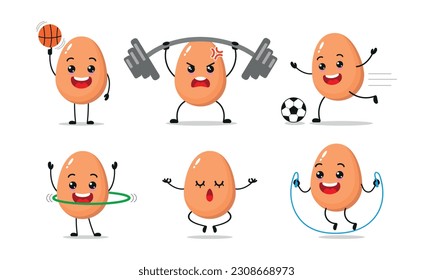 Egg Exercise Sport Activity Vector Illustration Sticker
