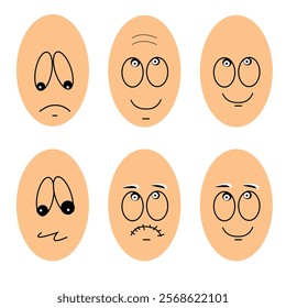 egg expression silhouette icon design template	