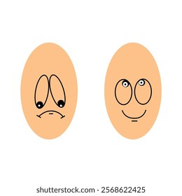 egg expression silhouette icon design template	