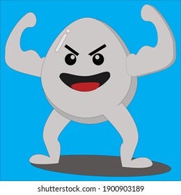 An egg of extraordinary strength on a blue background