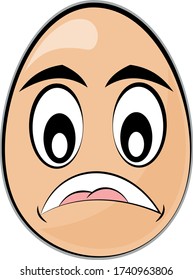 Egg face expression cartoon character, Vector illustration design, isolated on white background, symbol for your web site design, icon logo, app, UI.