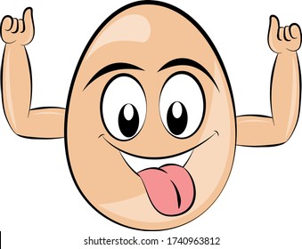 Caricatura de la expresión de la cara del huevo, diseño de ilustración del vector, aislado en fondo blanco, símbolo para el diseño de su sitio web, logotipo del icono, aplicación, interfaz de usuario.