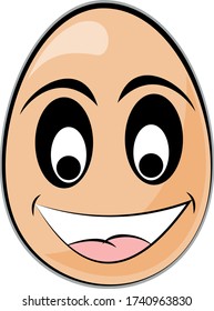 Caricatura de la expresión de la cara del huevo, diseño de ilustración del vector, aislado en fondo blanco, símbolo para el diseño de su sitio web, logotipo del icono, aplicación, interfaz de usuario.