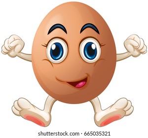 Egg with face and hands illustration