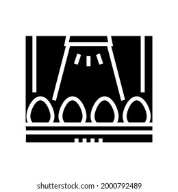 egg factory conveyor glyph icon vector. isolated contour symbol black illustration