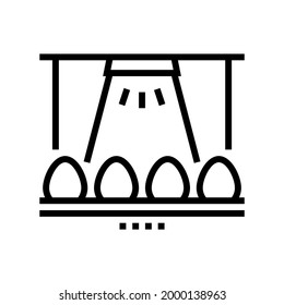 egg factory conveyor line icon vector.  isolated contour symbol black illustration