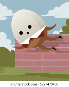 egg fantasy character falling from a wall